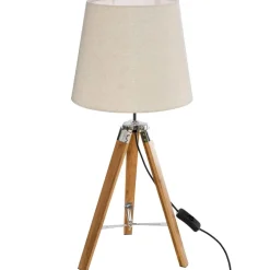 Atmosphera Lampe Bois Trepied Runo Bambou H.58Cm- Lampes A Poser