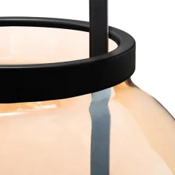 Atmosphera Lampe Led Verre Ambre D.19Cm- Decorations Lumineuses A Pile