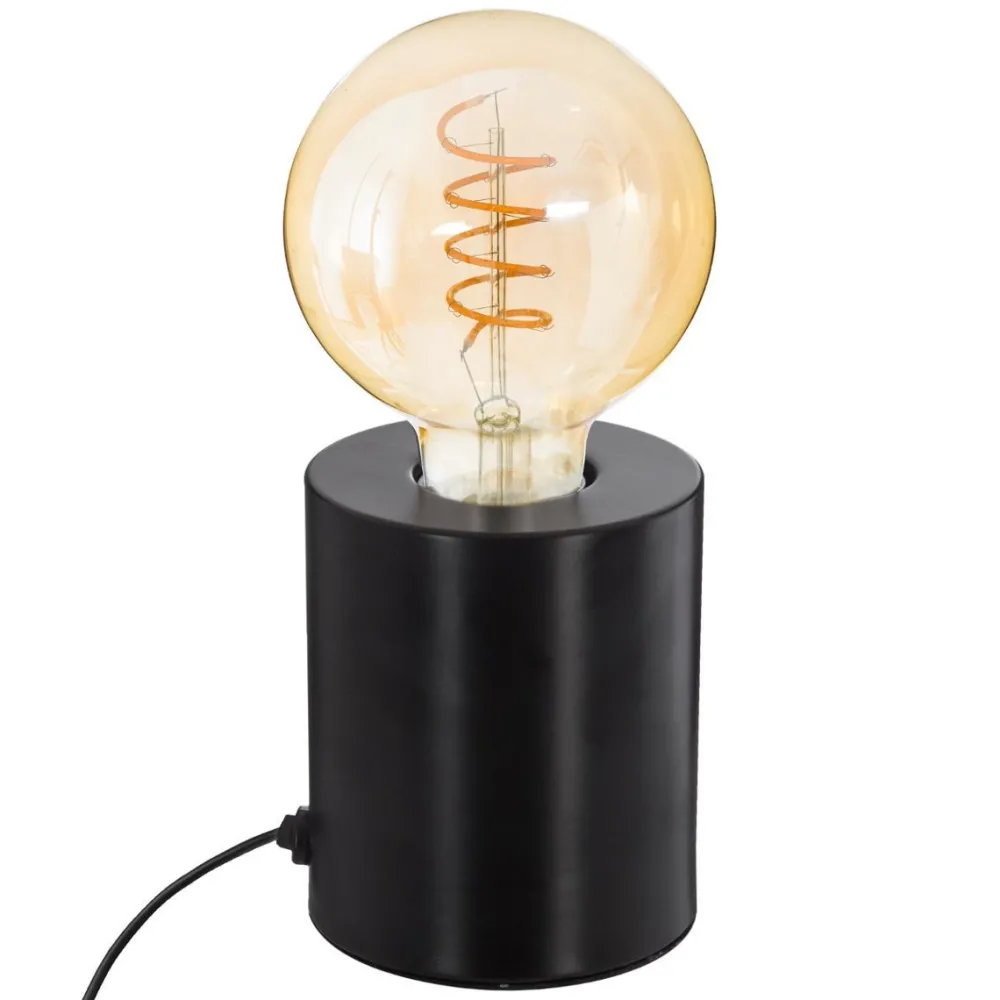 Atmosphera Lampe Socle Saba Noir H.10.5Cm- Ampoules Deco