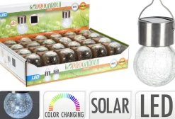 * Éclairage Et Liminaire Extérieur>Lampe Solaire Boule Verre Inox Led Change De Couleur D.6Cm