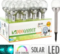 * Éclairage Et Liminaire Extérieur>Lampe Solaire Boule Verre 2 Led Change De Couleur D.8Cm