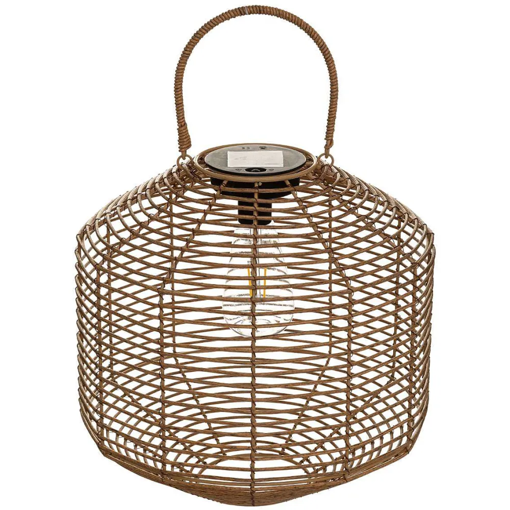 Atmosphera Éclairage Et Liminaire Extérieur>Lampe Solaire Rattan Naturel Cuba H.30Cm