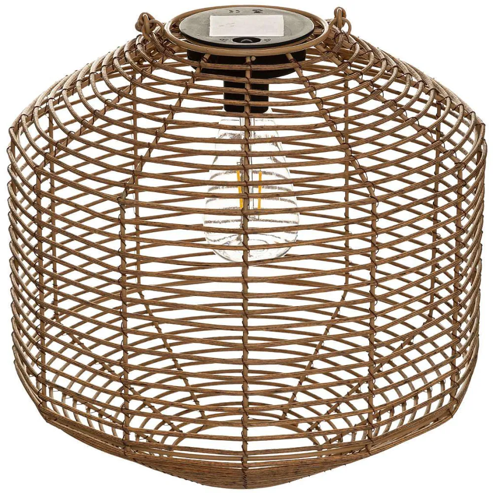 Atmosphera Éclairage Et Liminaire Extérieur>Lampe Solaire Rattan Naturel Cuba H.30Cm