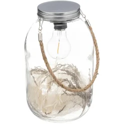 maxibazar Lanterne Led Fleurs Sechees D.17X28Cm- Bougies, Senteurs Et Accessoires