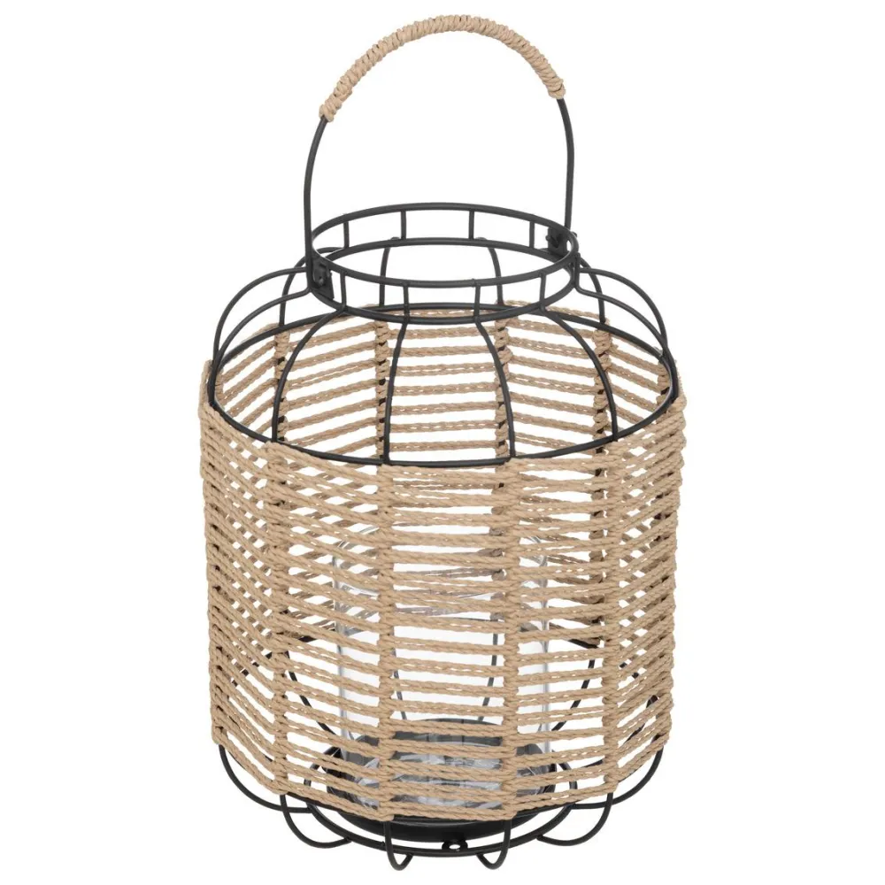 maxibazar Lanterne Naturel Metal Cosy H.33Cm- Lanternes