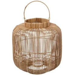maxibazar Lanterne Rotin Alicante D.43X40Cm- Bougies, Senteurs Et Accessoires