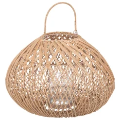 maxibazar Lanterne Rotin Lour H.27Cm- Lanternes