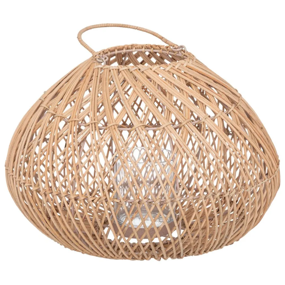 maxibazar Lanterne Rotin Lour H.27Cm- Lanternes