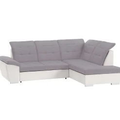 * Canapés D'Angle>Lidia Ad Conv Tissu Gris Pu Blanc