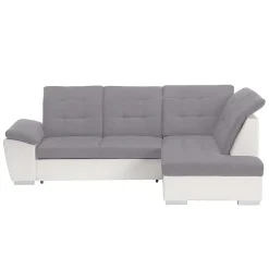 * Canapés D'Angle>Lidia Ad Conv Tissu Gris Pu Blanc