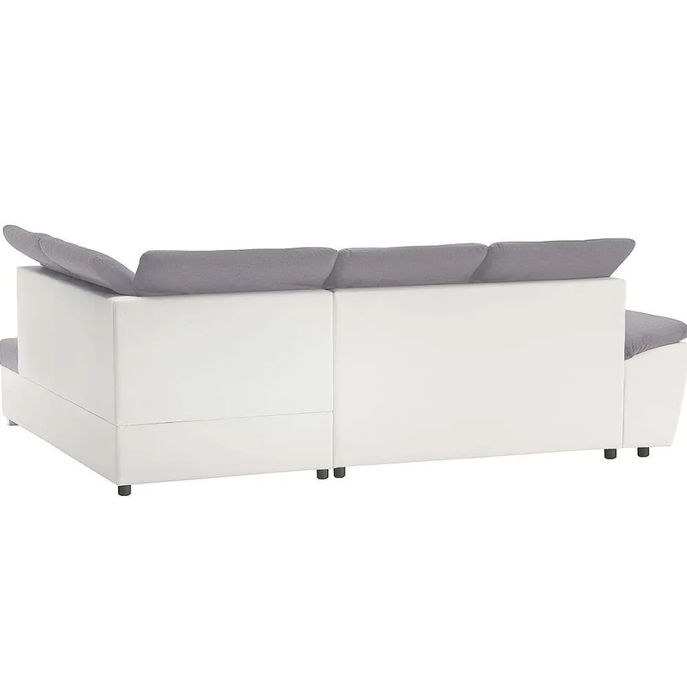 * Canapés D'Angle>Lidia Ad Conv Tissu Gris Pu Blanc