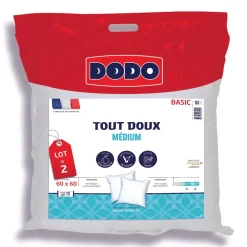 maxibazar Lot 2 Oreillers Tout Doux 60X60Cm- Oreillers Et Traversins