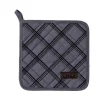maxibazar Manique Chef Carreaux 20X20Cm Gris Anthracite- Gants De Cuisine Et Maniques