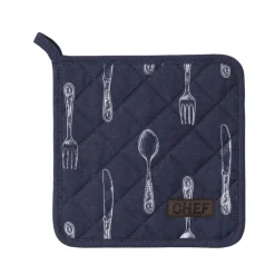 maxibazar Manique Chef Chenonceau 20X20Cm Bleu- Gants De Cuisine Et Maniques