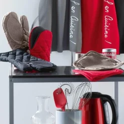 maxibazar Manique 19X19 Cm Polycoton Silicone Cuistot Anthracite- Gants De Cuisine Et Maniques