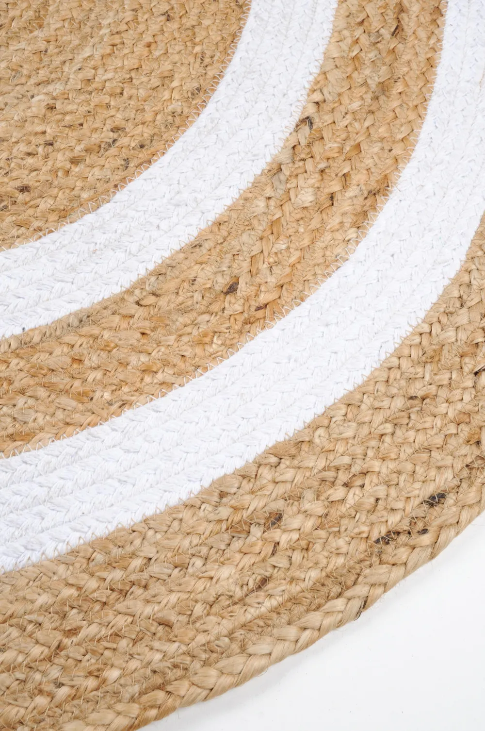 maxibazar Maori Tapis Blanc D.90Cm- Tapis Deco