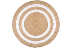 maxibazar Maori Tapis Blanc D.90Cm- Tapis Deco