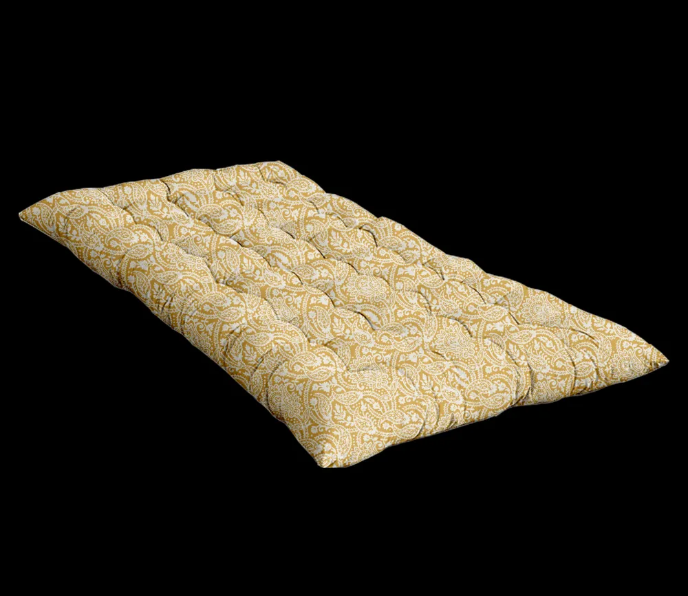 maxibazar Matelas De Sol 60X120X7Cm Coton Fleur Inidenne Mastik- Housse De Chaise Et Canape