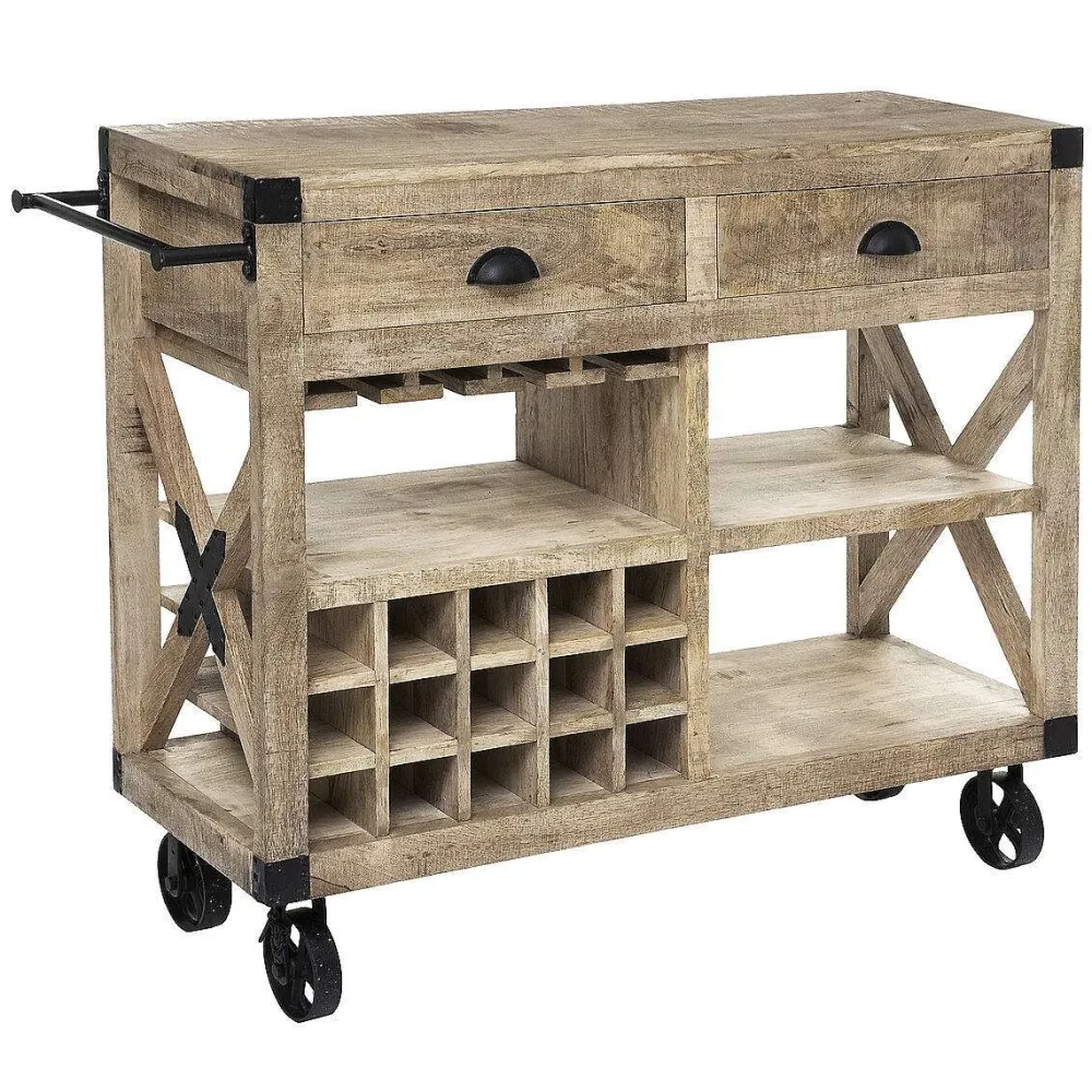 Atmosphera Buffets Et Meubles Bar>Meuble Bar 2 Tiroirs Silas