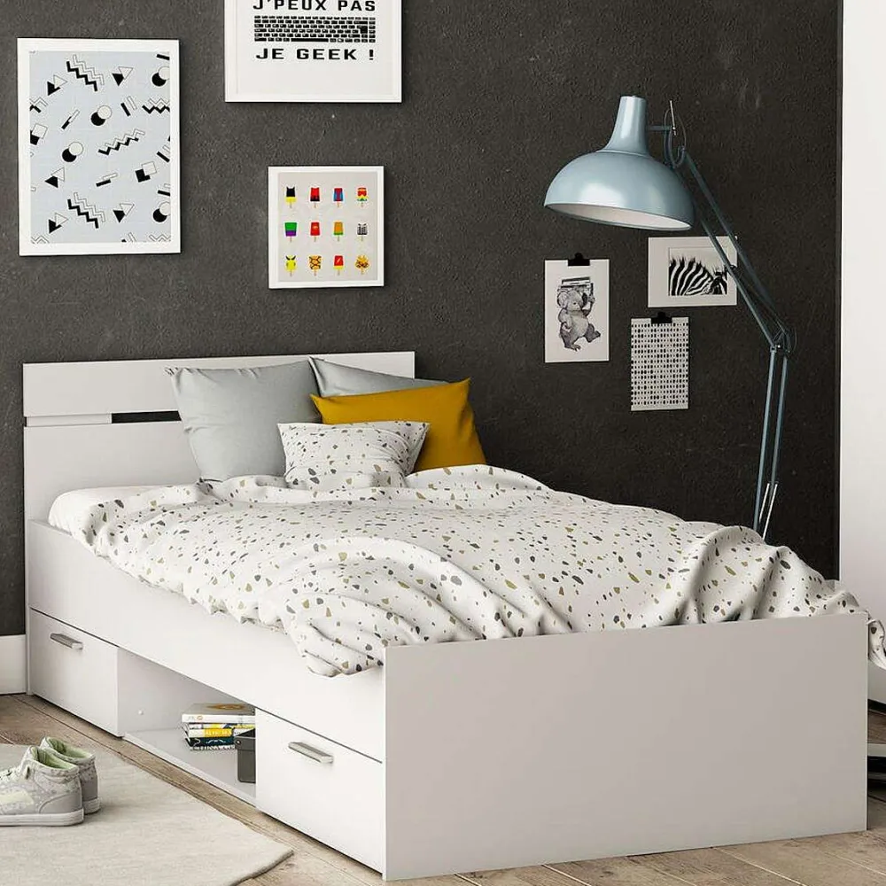 * Lits>Michigan Lit 90X200Cm 2 Tiroirs 1 Niche