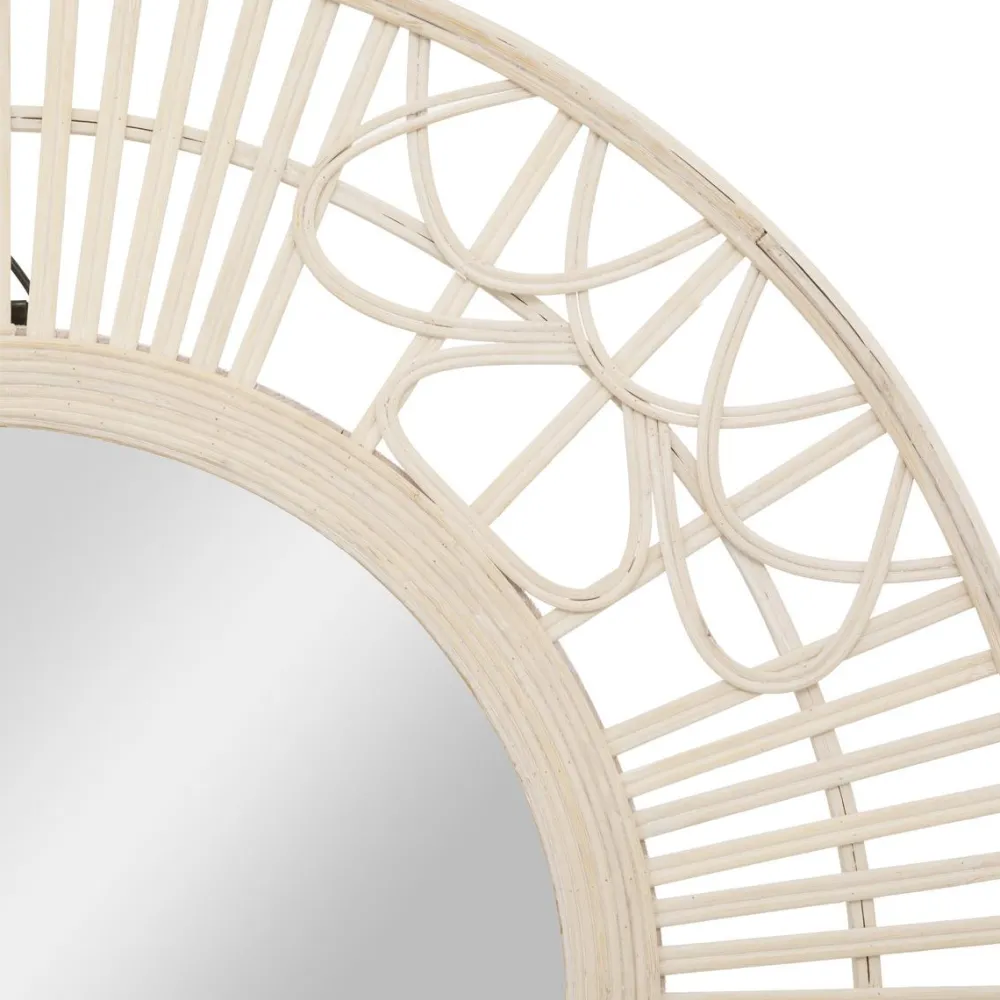 maxibazar Miroir Bambou Ivona D.70Cm- Miroirs Deco