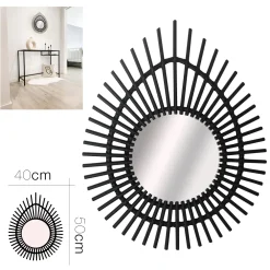 maxibazar Miroir Bambou 50X40Cm- Decoration Murale