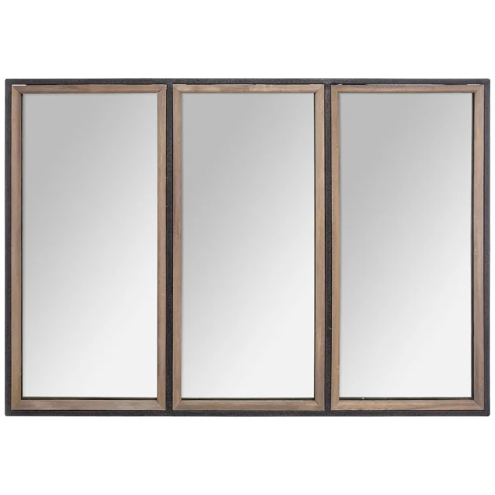 Atmosphera Miroir Bois Et Metal Tina D.74X54Cm- Miroirs Deco