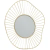 maxibazar Miroir Filaire Dore Asymetrique 34X30Cm- Decoration Murale