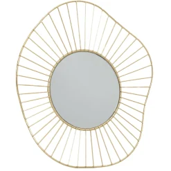 maxibazar Miroir Filaire Dore Asymetrique 34X30Cm- Decoration Murale
