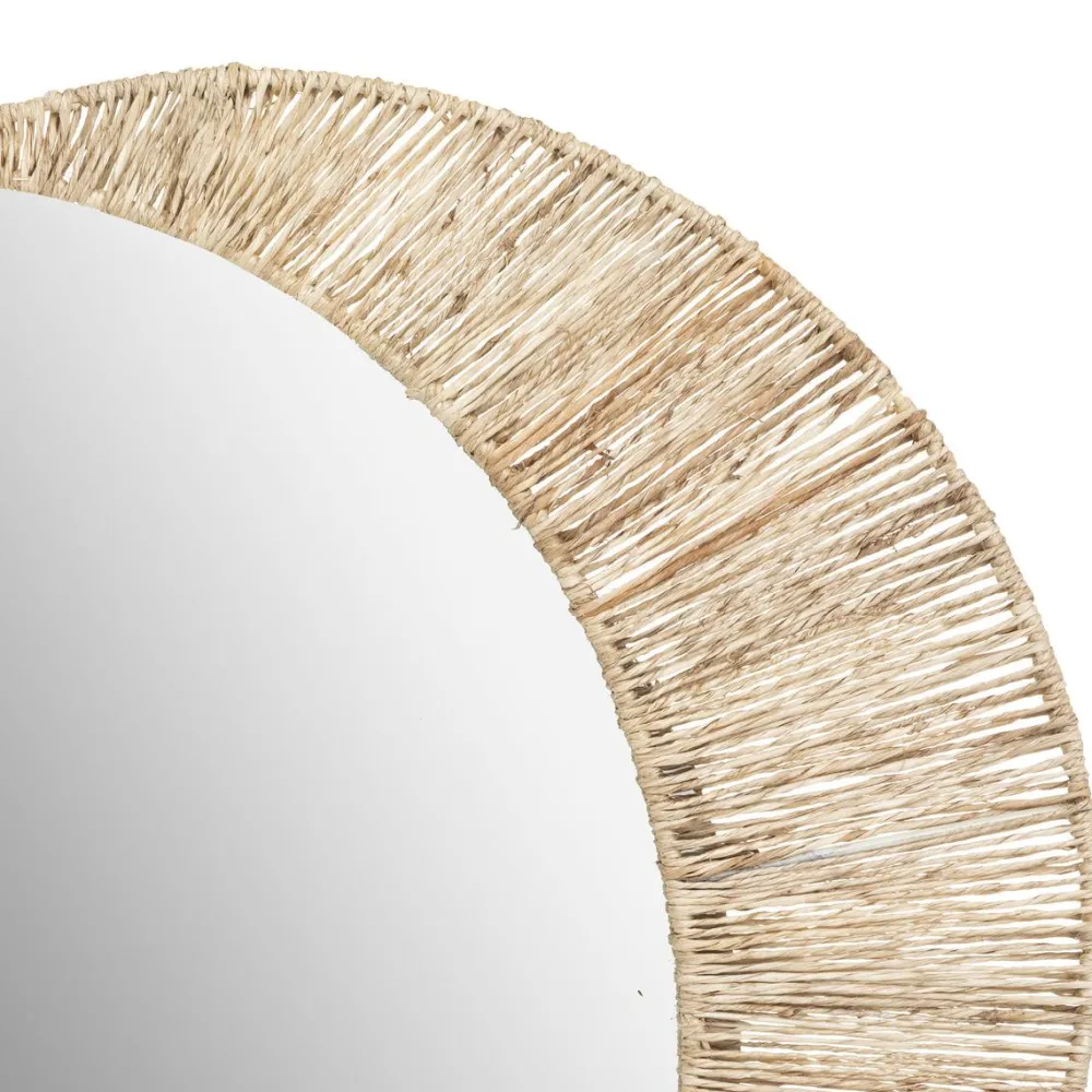 maxibazar Miroir Jute Lune Thais D.50Cm- Miroirs Deco