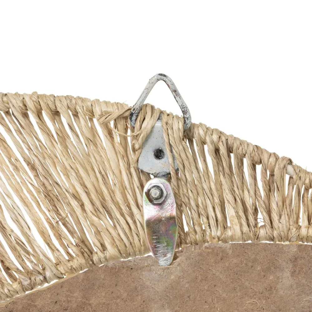 maxibazar Miroir Jute Lune Thais D.50Cm- Miroirs Deco