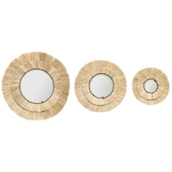 Atmosphera Miroir Raphia Alba X3 Pieces- Decoration Murale