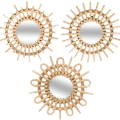 Atmosphera Miroir Rotin Soleil X3 Pieces D.28Cm- Miroirs Deco