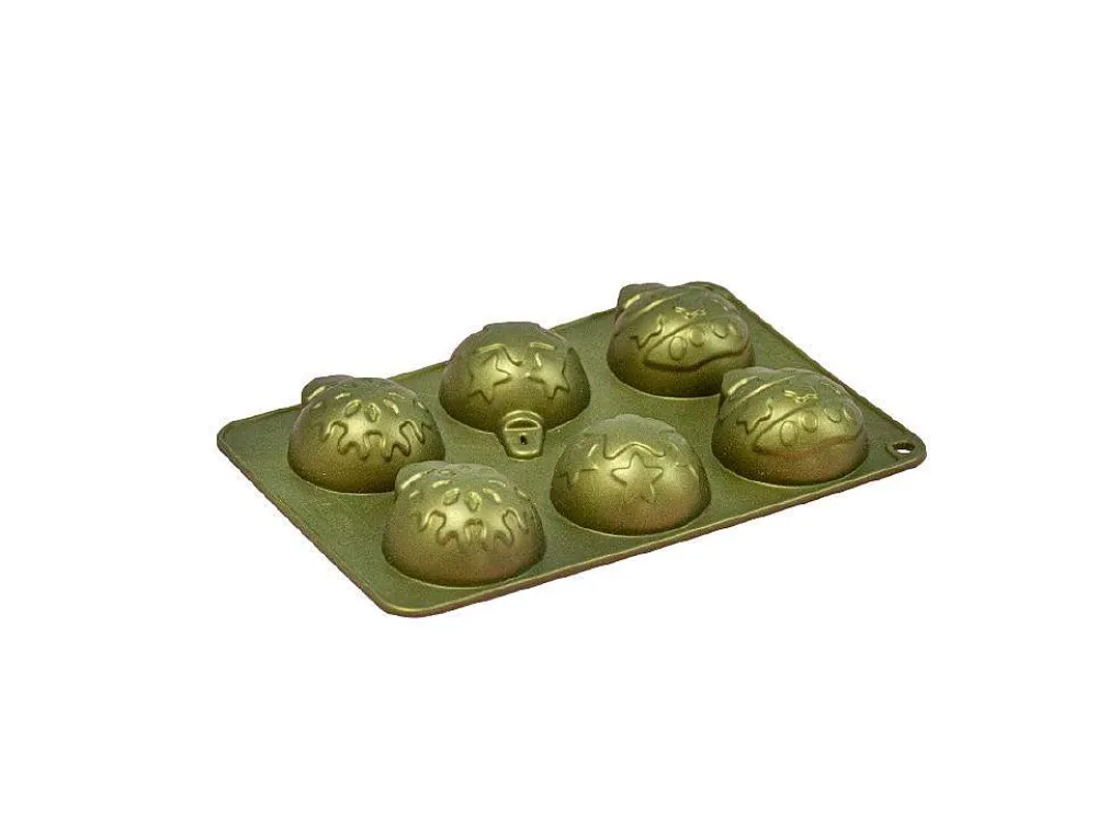 Moules Et Plats|* Moule 6 Boules Noel Silicone Dore