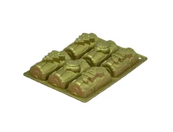 Moules Et Plats|* Moule 6 Mini Buches Noel Silicone Dore