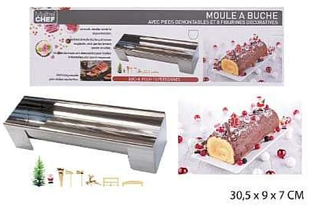 Pâtisserie|* Moule A Buche Noel Rond Inox 29.5X9Cm
