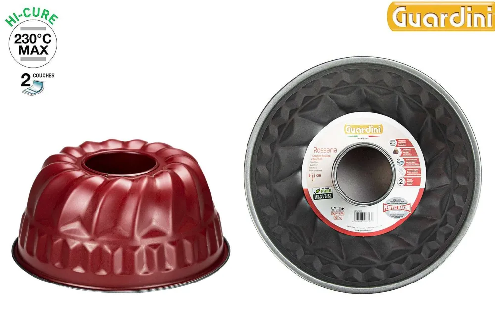 Moules Et Plats|* Moule Kouglof D.23Cm Acier Anti Adherent Rouge Rossana