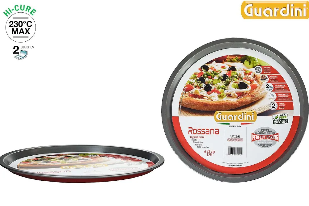 Moules Et Plats|* Moule Pizza D.32Cm Acier Anti Adherent Rouge Rossana