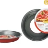 Moules Et Plats|* Moule Tarte Amovible D28Cm Acier Anti Adherent Rouge Rossana