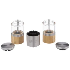 Salade Et Condiments|Five Moulin Verre 2 Compartiments Bambou