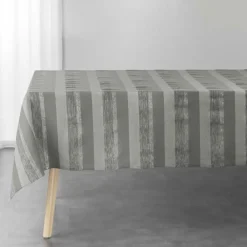 maxibazar Nappe 140X240 Cm Coton Metallise Eldora Gris Argent- Nappes