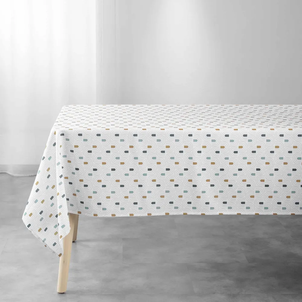 maxibazar Nappe 145X240Cm Imprime Abstrait Menthe- Nappes