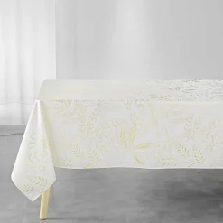 maxibazar Nappe 150X240Cm Metallisee Belflor Blanc Or- Nappes