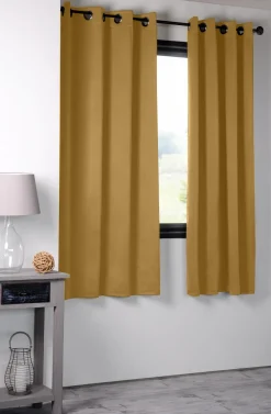 maxibazar Notte Occultant 135X180Cm Moutarde- Rideaux Occultants Et Coussins