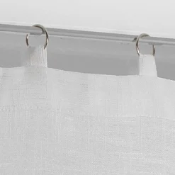 maxibazar Paire Droite Anneaux 2X60X120Cm Milza Blanc- Petits Vitrages