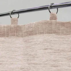 maxibazar Paire Droite Anneaux 2X60X160Cm Milza Beige- Petits Vitrages