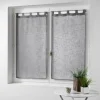 maxibazar Paire Droite Passants 2X60X120Cm Haltona Gris- Petits Vitrages