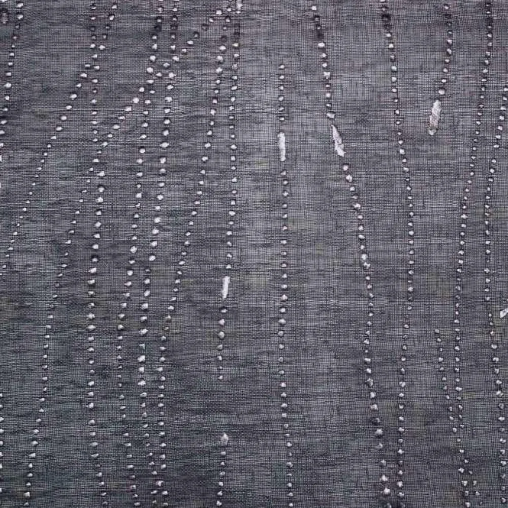 maxibazar Paire Droite Passants 2X60X160Cm Filiane Anthracite- Petits Vitrages