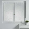 maxibazar Paire Droite Passants 2X60X120Cm Petite Fleur Blanc Blanc- Petits Vitrages