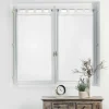 maxibazar Paire Droite Passants 2X60X120Cm Voile Camilla Blanc- Petits Vitrages